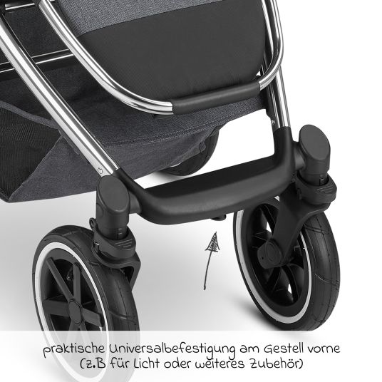 ABC Design 3in1 Salsa 4 Air baby carriage set - incl. carrycot, Pebble Pro car seat, sports seat, grab rail, buggy book and XXL accessory pack - Asphalt