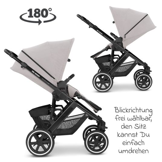 ABC Design 3in1 Kinderwagen-Set Salsa 4 Air - inkl. Babywanne, Autositz Pebble Pro, Sportsitz, Greifling, Buggybuch und XXL Zubehörpaket - Biscuit