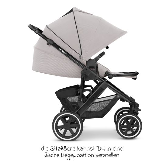 ABC Design 3in1 Kinderwagen-Set Salsa 4 Air - inkl. Babywanne, Autositz Pebble Pro, Sportsitz, Greifling, Buggybuch und XXL Zubehörpaket - Biscuit