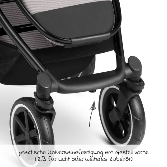 ABC Design 3in1 Kinderwagen-Set Salsa 4 Air - inkl. Babywanne, Autositz Pebble Pro, Sportsitz, Greifling, Buggybuch und XXL Zubehörpaket - Biscuit