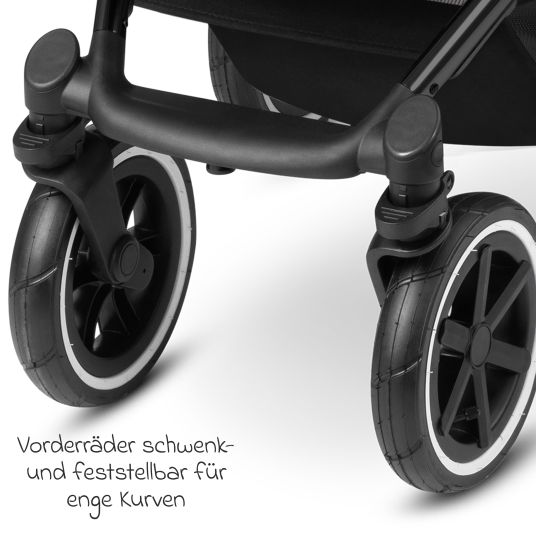 ABC Design 3in1 Kinderwagen-Set Salsa 4 Air - inkl. Babywanne, Autositz Pebble Pro, Sportsitz, Greifling, Buggybuch und XXL Zubehörpaket - Biscuit