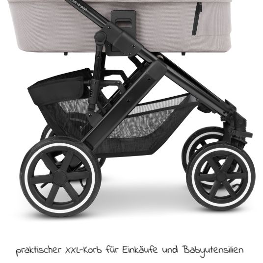 ABC Design 3in1 Kinderwagen-Set Salsa 4 Air - inkl. Babywanne, Autositz Pebble Pro, Sportsitz, Greifling, Buggybuch und XXL Zubehörpaket - Biscuit