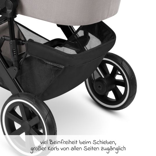 ABC Design 3in1 Kinderwagen-Set Salsa 4 Air - inkl. Babywanne, Autositz Pebble Pro, Sportsitz, Greifling, Buggybuch und XXL Zubehörpaket - Biscuit