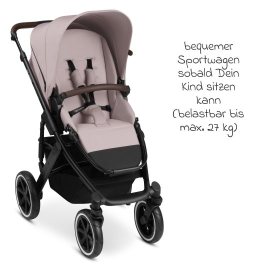 ABC Design 3in1 Kinderwagen-Set Salsa 4 Air - inkl. Babywanne, Autositz Pebble Pro, Sportsitz, Greifling, Buggybuch und XXL Zubehörpaket - Pure Edition - Berry