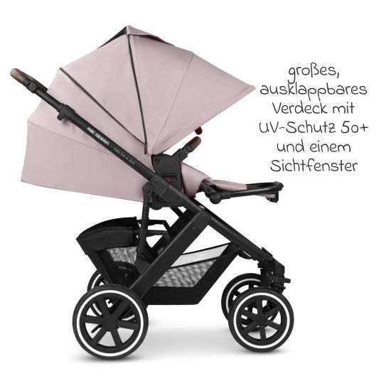 ABC Design Set passeggino 3in1 Salsa 4 Air - include navicella, seggiolino auto Pebble Pro, seggiolino sportivo, giocattolo da afferrare, libro per passeggino e pacchetto accessori XXL - Pure Edition - Berry