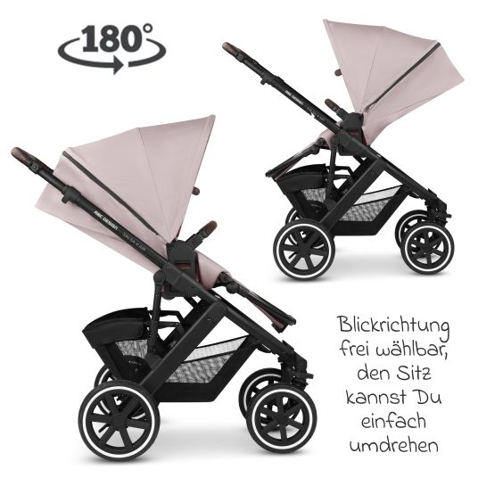 ABC Design 3in1 Kinderwagen-Set Salsa 4 Air - inkl. Babywanne, Autositz Pebble Pro, Sportsitz, Greifling, Buggybuch und XXL Zubehörpaket - Pure Edition - Berry