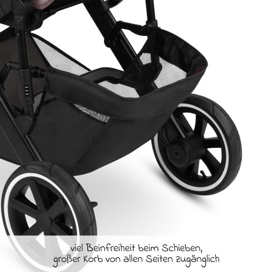 ABC Design 3in1 Kinderwagen-Set Salsa 4 Air - inkl. Babywanne, Autositz Pebble Pro, Sportsitz, Greifling, Buggybuch und XXL Zubehörpaket - Pure Edition - Berry