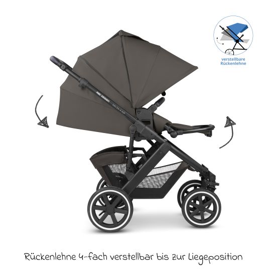 ABC Design Set passeggino 3in1 Salsa 4 Air - incluso navicella, seggiolino auto Pebble Pro, seggiolino sportivo con pacchetto accessori XXL - Cloud