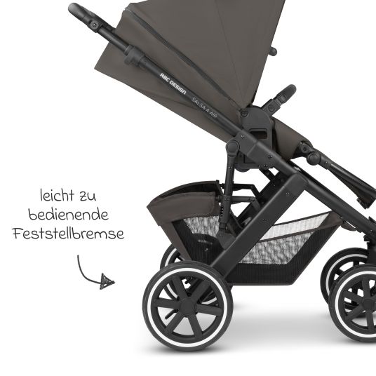 ABC Design Set passeggino 3in1 Salsa 4 Air - incluso navicella, seggiolino auto Pebble Pro, seggiolino sportivo con pacchetto accessori XXL - Cloud