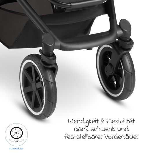 ABC Design Set passeggino 3in1 Salsa 4 Air - incluso navicella, seggiolino auto Pebble Pro, seggiolino sportivo con pacchetto accessori XXL - Cloud