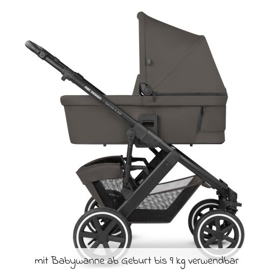 ABC Design Set passeggino 3in1 Salsa 4 Air - incluso navicella, seggiolino auto Pebble Pro, seggiolino sportivo con pacchetto accessori XXL - Cloud