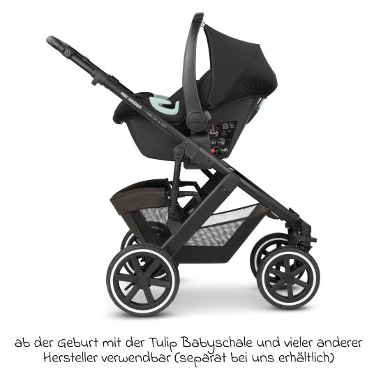 ABC Design Set passeggino 3in1 Salsa 4 Air - incluso navicella, seggiolino auto Pebble Pro, seggiolino sportivo con pacchetto accessori XXL - Cloud