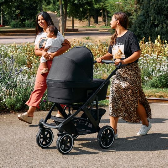 ABC Design 3in1 Salsa 4 Air baby carriage set - incl. carrycot, Tulip car seat, sports seat and XXL accessory pack - Ink