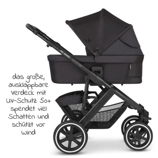 ABC Design 3in1 Kinderwagen-Set Salsa 4 Air - inkl. Babywanne, Autositz Tulip, Sportsitz und XXL Zubehörpaket - Ink