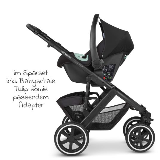 ABC Design 3in1 Kinderwagen-Set Salsa 4 Air - inkl. Babywanne, Autositz Tulip, Sportsitz und XXL Zubehörpaket - Pine