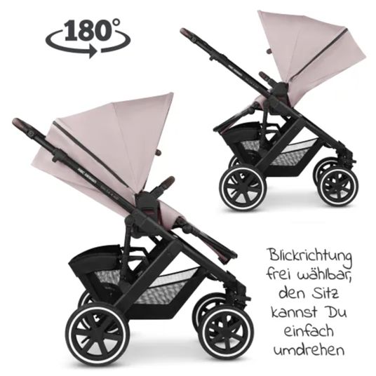 ABC Design 3in1 Kinderwagen-Set Salsa 4 Air - inkl. Babywanne, Autositz Tulip, Sportsitz und XXL Zubehörpaket - Pure Edition - Berry