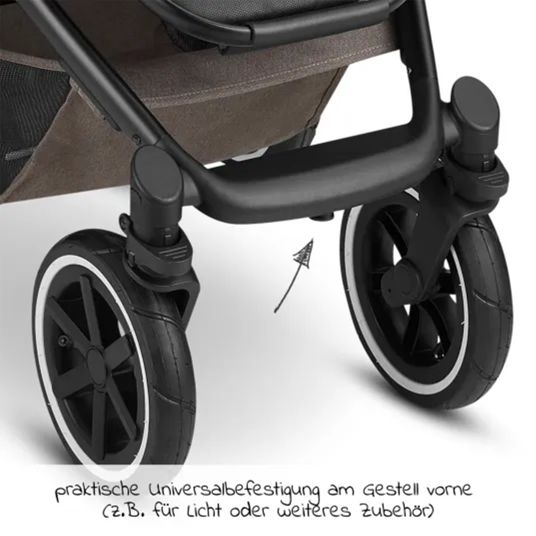 ABC Design 3in1 Kinderwagen-Set Salsa 4 Air - inkl. Babywanne, Autositz Tulip, Sportsitz und XXL Zubehörpaket - Pure Edition - Nature