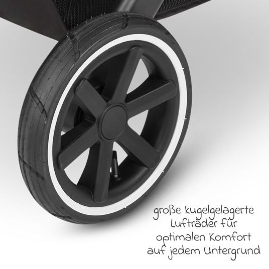 ABC Design Set passeggino 3in1 Salsa 4 Air - include navicella, seggiolino Tulip, seggiolino sportivo e pacchetto accessori XXL - Pure Edition - Natura