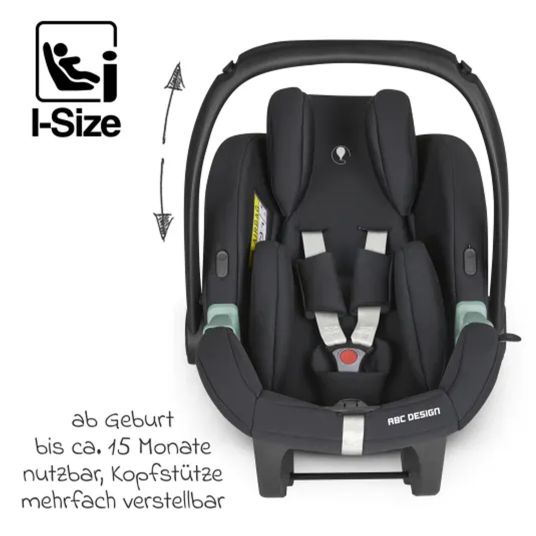 ABC Design Set passeggino 3in1 Salsa 4 Air - incluso navicella, seggiolino auto Tulip, seggiolino sportivo con pacchetto accessori XXL - Aloe