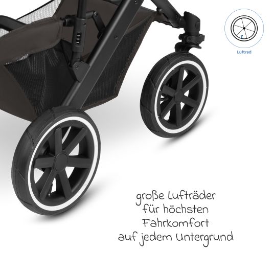 ABC Design 3in1 Kinderwagen-Set Salsa 4 Air - inkl. Babywanne, Babyschale Tulip, Sportsitz mit XXL Zubehörpaket - Cloud