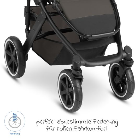 ABC Design 3in1 Kinderwagen-Set Salsa 4 Air - inkl. Babywanne, Babyschale Tulip, Sportsitz mit XXL Zubehörpaket - Cloud