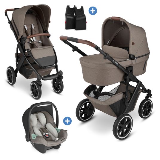 ABC Design Set passeggino 3in1 Salsa 4 Air - include navicella, seggiolino sportivo, seggiolino auto Tulip e adattatore - Pure Edition - Natura