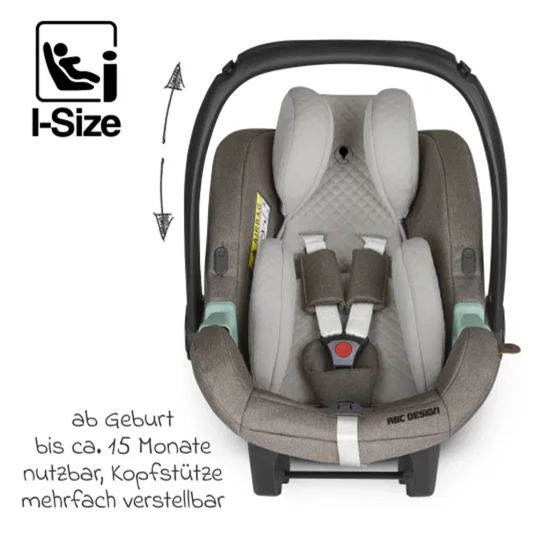 ABC Design Set passeggino 3in1 Salsa 4 Air - include navicella, seggiolino sportivo, seggiolino auto Tulip e adattatore - Pure Edition - Natura