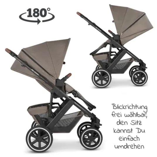 ABC Design 3in1 Kinderwagen-Set Salsa 4 Air - inkl. Babywanne, Sportsitz, Babyschale Tulip & Adapter - Pure Edition - Nature