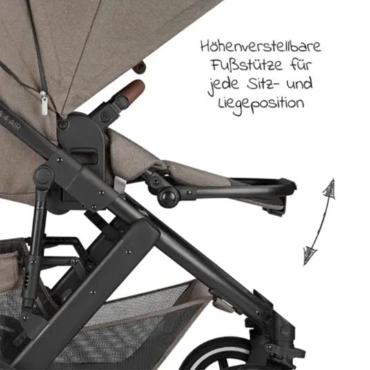 ABC Design 3in1 Kinderwagen-Set Salsa 4 Air - inkl. Babywanne, Sportsitz, Babyschale Tulip & Adapter - Pure Edition - Nature