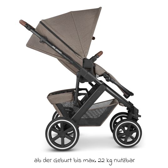 ABC Design Set passeggino 3in1 Salsa 4 Air - include navicella, seggiolino sportivo, seggiolino auto Tulip e adattatore - Pure Edition - Natura