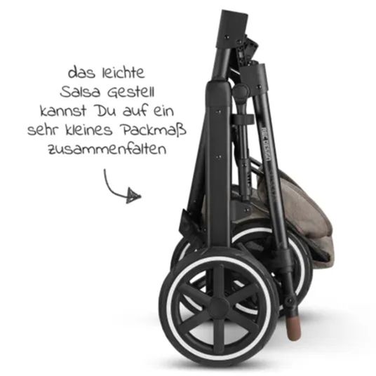 ABC Design Set passeggino 3in1 Salsa 4 Air - include navicella, seggiolino sportivo, seggiolino auto Tulip e adattatore - Pure Edition - Natura