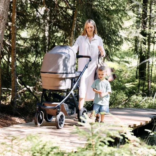 ABC Design Set passeggino 3in1 Salsa 4 Air - include navicella, seggiolino sportivo, seggiolino auto Tulip e adattatore - Pure Edition - Natura