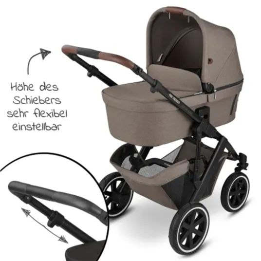 ABC Design Set passeggino 3in1 Salsa 4 Air - include navicella, seggiolino sportivo, seggiolino auto Tulip e adattatore - Pure Edition - Natura