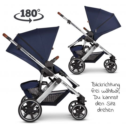 ABC Design 3in1 Stroller Set Salsa 4 - incl. Baby Car Seat Tulip & XXL Accessory Pack - Diamond Edition - Navy