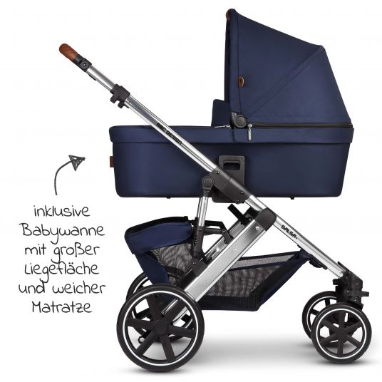 ABC Design 3in1 Kinderwagen-Set Salsa 4 - inkl. Babyschale Tulip & XXL Zubehörpaket - Diamond Edition - Navy
