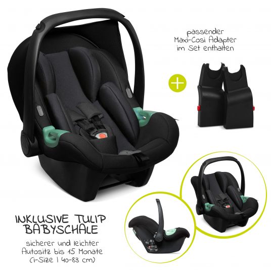 ABC Design 3in1 Stroller Set Salsa 4 - incl. Baby Car Seat Tulip & XXL Accessory Pack - Fashion Edition - Midnight