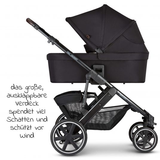 ABC Design 3in1 Kinderwagen-Set Salsa 4 - inkl. Babyschale Tulip & XXL Zubehörpaket - Fashion Edition - Midnight