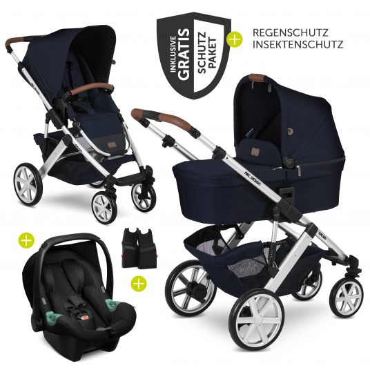 ABC Design 3in1 stroller set Salsa 4 - incl. infant carrier Tulip & XXL accessories package - Shadow