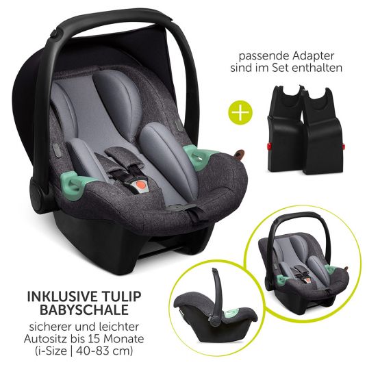 ABC Design 3in1 stroller set Salsa 4 - incl. infant carrier Tulip & XXL accessories package - Street