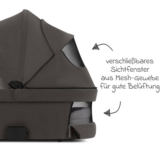 ABC Design Set passeggino 3in1 Salsa 5 Air - incluso navicella, seggiolino auto Pebble Pro, seggiolino sportivo con pacchetto accessori XXL - Almond