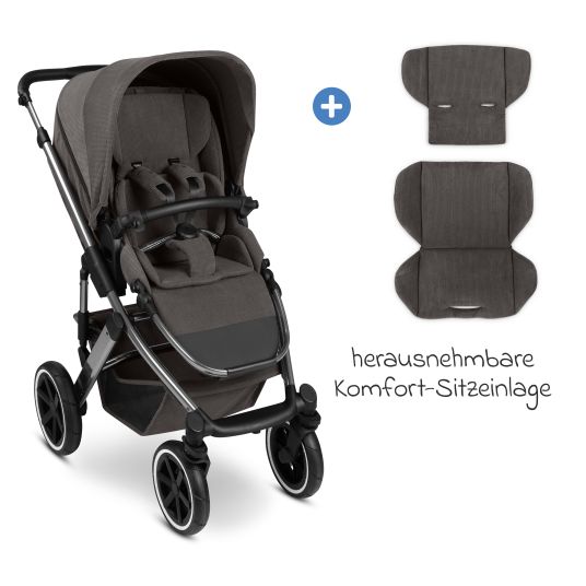 ABC Design Set passeggino 3in1 Salsa 5 Air - incluso navicella, seggiolino auto Pebble Pro, seggiolino sportivo con pacchetto accessori XXL - Almond