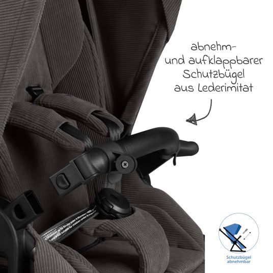 ABC Design Set passeggino 3in1 Salsa 5 Air - incluso navicella, seggiolino auto Pebble Pro, seggiolino sportivo con pacchetto accessori XXL - Almond