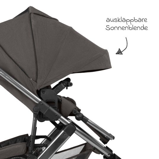 ABC Design Set passeggino 3in1 Salsa 5 Air - incluso navicella, seggiolino auto Pebble Pro, seggiolino sportivo con pacchetto accessori XXL - Almond