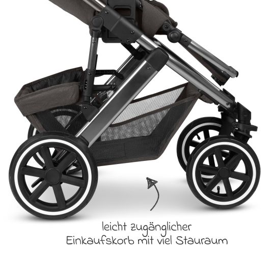 ABC Design Set passeggino 3in1 Salsa 5 Air - incluso navicella, seggiolino auto Pebble Pro, seggiolino sportivo con pacchetto accessori XXL - Almond