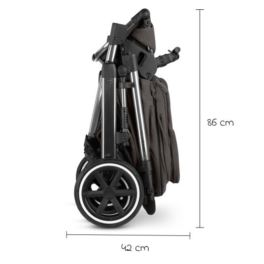 ABC Design Set passeggino 3in1 Salsa 5 Air - incluso navicella, seggiolino auto Pebble Pro, seggiolino sportivo con pacchetto accessori XXL - Almond