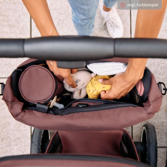 ABC Design Set passeggino 3in1 Salsa 5 Air - include navicella, seggiolino auto Pebble Pro, seggiolino sportivo con pacchetto accessori XXL - Marrone scuro