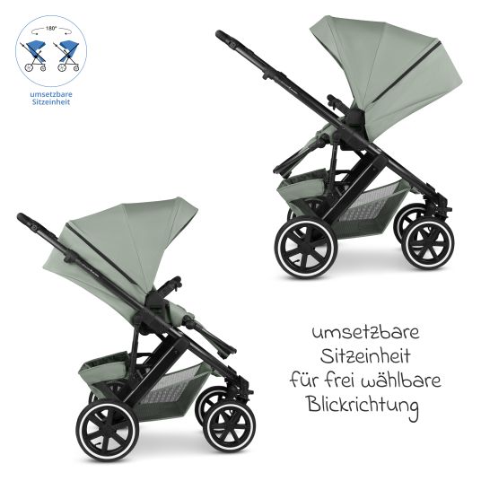 ABC Design Set passeggino 3in1 Salsa 5 Air - incluso navicella, seggiolino auto Pebble Pro, seggiolino sportivo con pacchetto accessori XXL - Pino