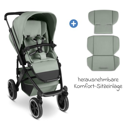 ABC Design Set passeggino 3in1 Salsa 5 Air - incluso navicella, seggiolino auto Pebble Pro, seggiolino sportivo con pacchetto accessori XXL - Pino