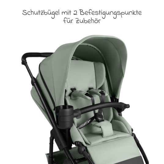 ABC Design Set passeggino 3in1 Salsa 5 Air - incluso navicella, seggiolino auto Pebble Pro, seggiolino sportivo con pacchetto accessori XXL - Pino