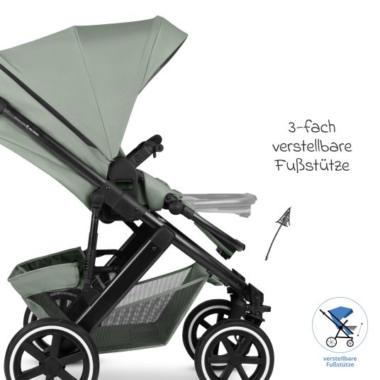 ABC Design Set passeggino 3in1 Salsa 5 Air - incluso navicella, seggiolino auto Pebble Pro, seggiolino sportivo con pacchetto accessori XXL - Pino